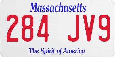 MA license plate 284JV9