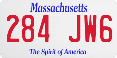 MA license plate 284JW6