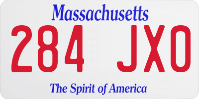 MA license plate 284JX0