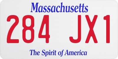MA license plate 284JX1