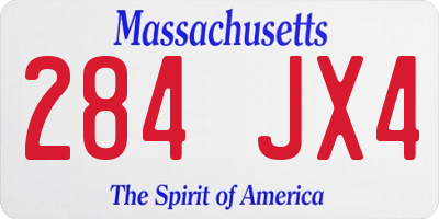 MA license plate 284JX4
