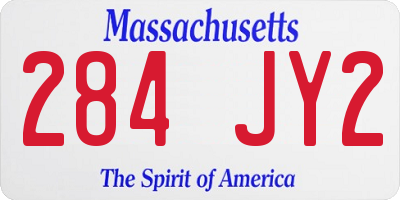 MA license plate 284JY2