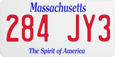 MA license plate 284JY3