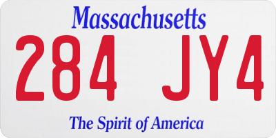 MA license plate 284JY4