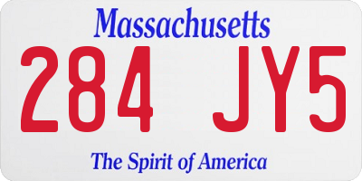 MA license plate 284JY5