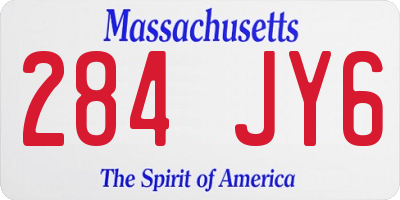 MA license plate 284JY6