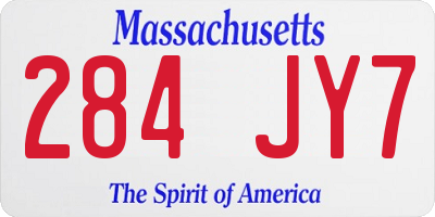 MA license plate 284JY7