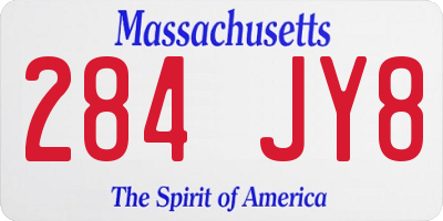 MA license plate 284JY8