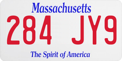 MA license plate 284JY9