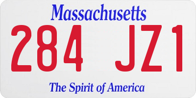 MA license plate 284JZ1