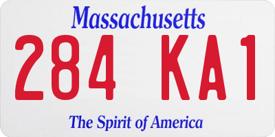 MA license plate 284KA1