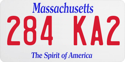 MA license plate 284KA2