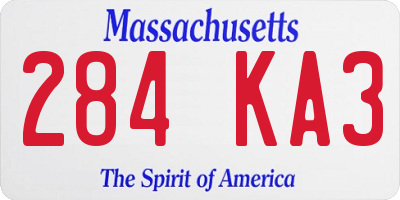 MA license plate 284KA3