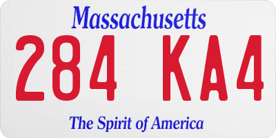 MA license plate 284KA4