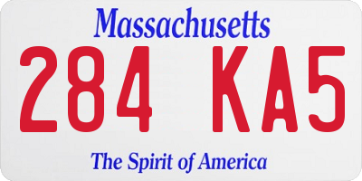 MA license plate 284KA5