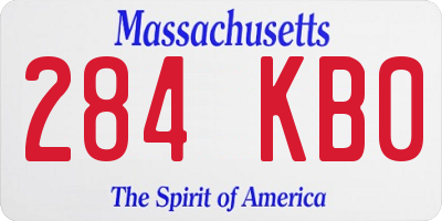 MA license plate 284KB0