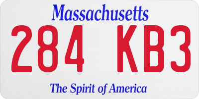 MA license plate 284KB3