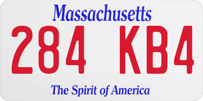 MA license plate 284KB4