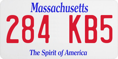 MA license plate 284KB5