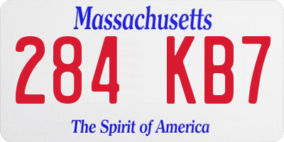 MA license plate 284KB7