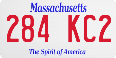 MA license plate 284KC2