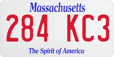 MA license plate 284KC3