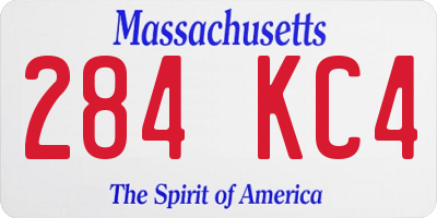 MA license plate 284KC4