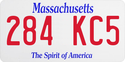 MA license plate 284KC5