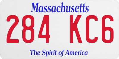 MA license plate 284KC6