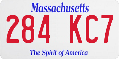 MA license plate 284KC7
