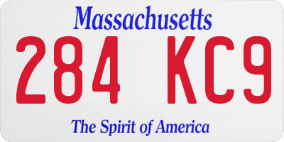 MA license plate 284KC9