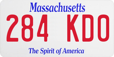 MA license plate 284KD0