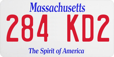 MA license plate 284KD2