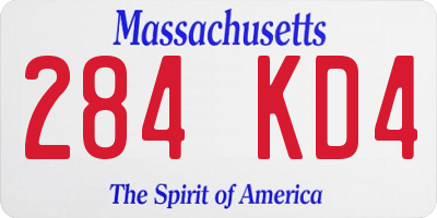 MA license plate 284KD4