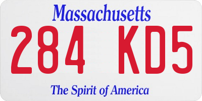 MA license plate 284KD5