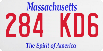 MA license plate 284KD6