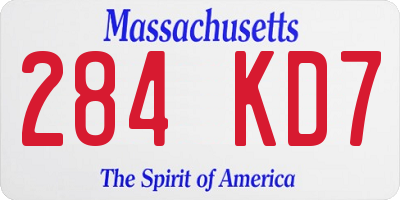 MA license plate 284KD7
