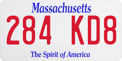 MA license plate 284KD8