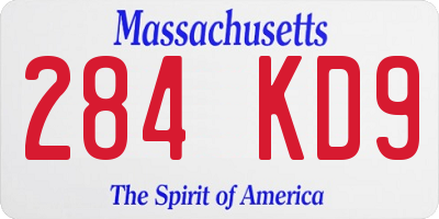 MA license plate 284KD9