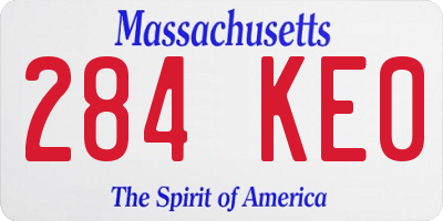 MA license plate 284KE0