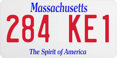 MA license plate 284KE1