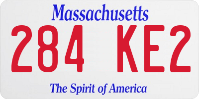 MA license plate 284KE2