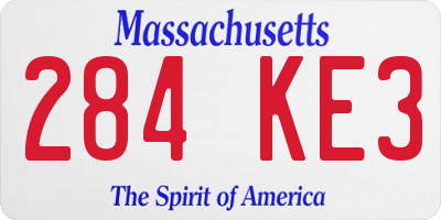 MA license plate 284KE3
