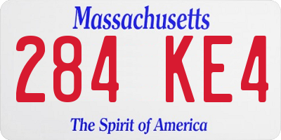 MA license plate 284KE4