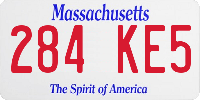 MA license plate 284KE5