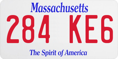MA license plate 284KE6