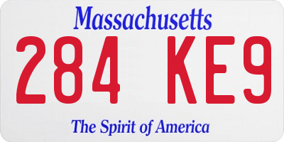 MA license plate 284KE9