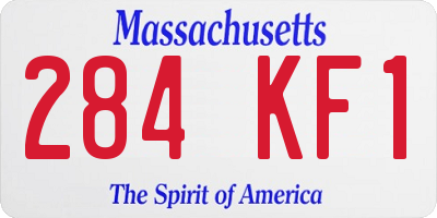 MA license plate 284KF1