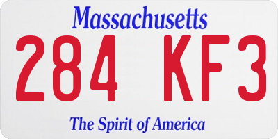 MA license plate 284KF3