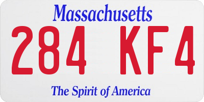 MA license plate 284KF4